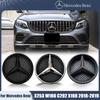 Эмблема на решетку автомобиля 3D Значок Логотип на переднюю решетку для Mercedes Benz GLC X253 GLE W166 C292 GLS X166 16-19 Матово-черные эмблемы в стиле OE