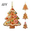 Car Rearview Mirror Accessories Gingerbread Christmas Tree Pendant, Double-sided Acrylic Hanging Ornament for Decorative Party Favors Holiday
