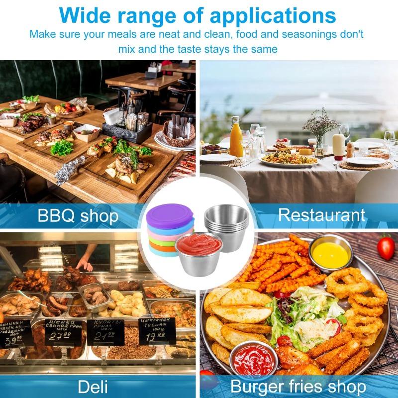 40 мл герметичная силиконовая крышка соусница нержавеющая сталь маленькая приправа миска салат томатный соусница коробка кухонная посуда