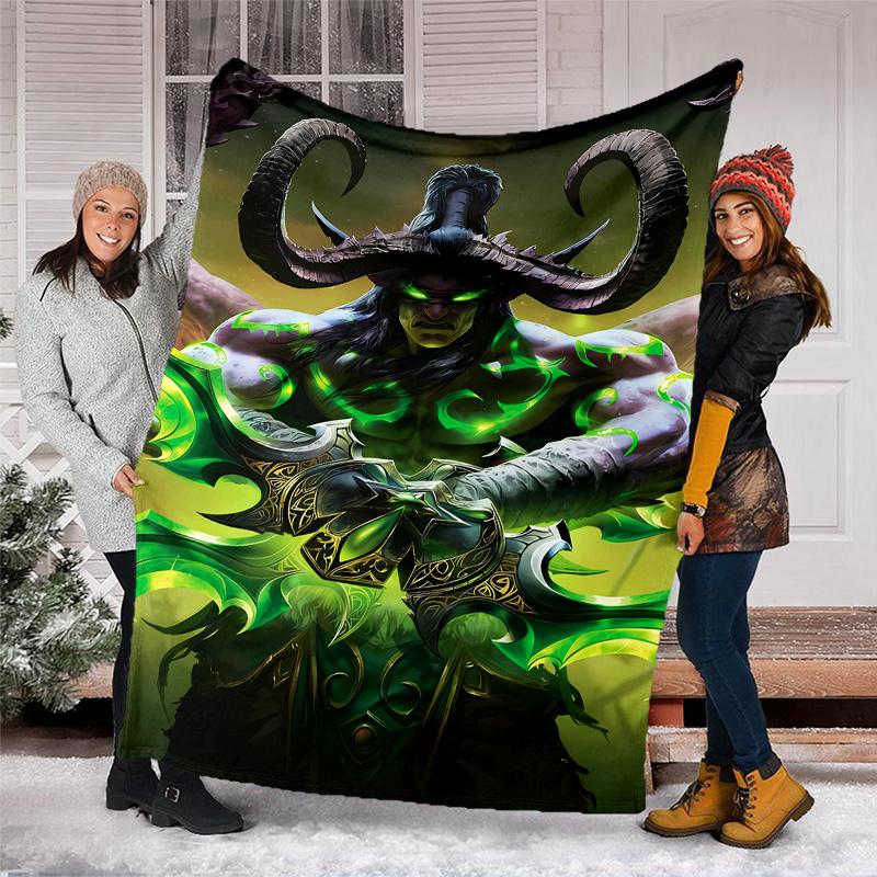 World of Warcraft characters2 printed throw blanket—lightweight,soft,warm;versatile blanket for all seasons—perfect as &air-conditioning throw,nap bla
