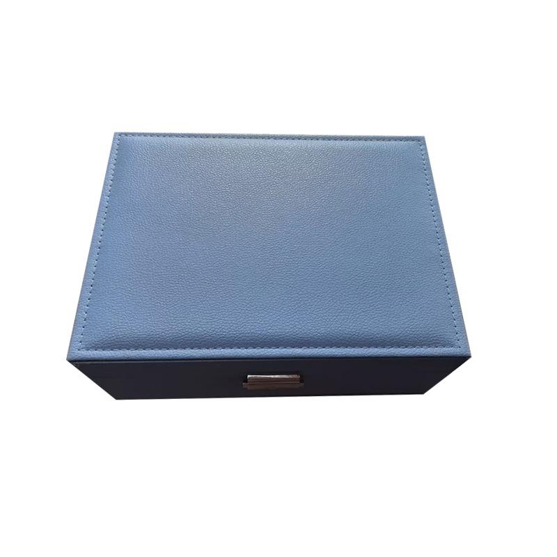 Large Capacity Hair Accessories Storage Box Ring Earrings Earrings Necklace Jewelry Storage Box Double Leather Jewelry Box