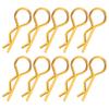 10Pcs RC Car Shell Clip RShape Metal Body Clips Pins for 1 5 1 6 1 8 1 10 RC Car(Gold )