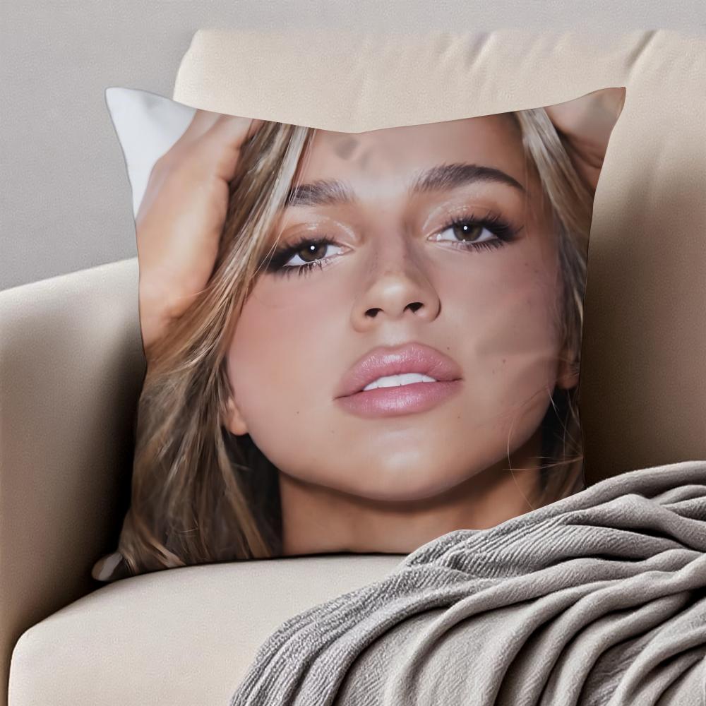 Catchy Pop Canadian Singer TTate McRae Cushion Cover Pillowcase Antidustmite Invisible Zipper Short Plush Sofa Cushion