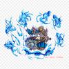 Brave Frontier Pisces Zodiac Iron On Heat Transfer Printing Vinyl Patches Sticker for Clothes DIY Appliques Washable Patches