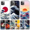 Японский стиль Волна Искусство Для iPhone 17 Air 16 15 14 Plus 13 Mini 12 11 Pro Max Чехол для телефона 16E 7 Печать 8 SE Fundas Чехол Мягкий Coqu