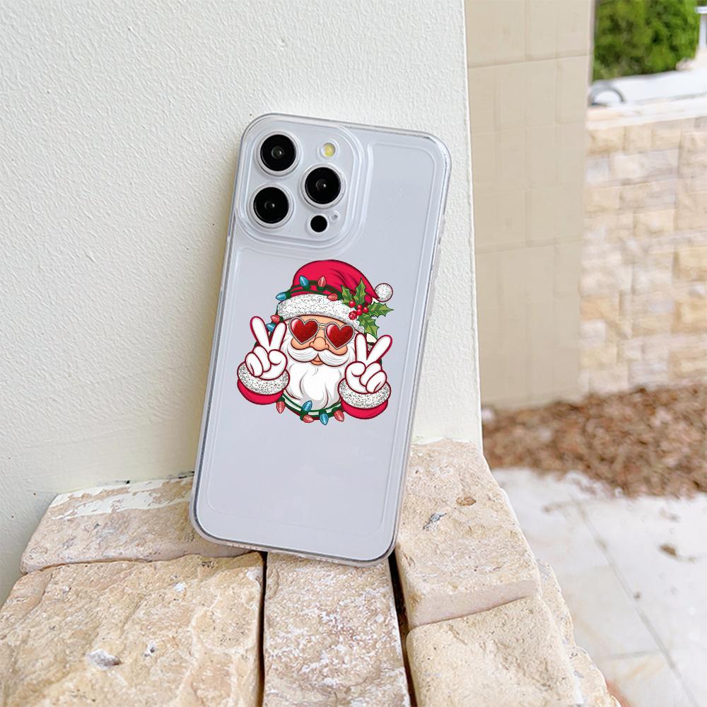 N98 С Новым годом, Рождеством, высококачественные прозрачные чехлы для телефонов iPhone 16, 15 Pro Max, Samsung S23, A15, A35, Xiaomi, Redmi, мягкая противоударная задняя крышка