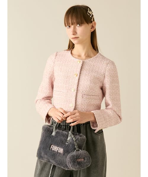 Furfur Tote Bag RWGB254500 CGRY Eco-Fur Women's