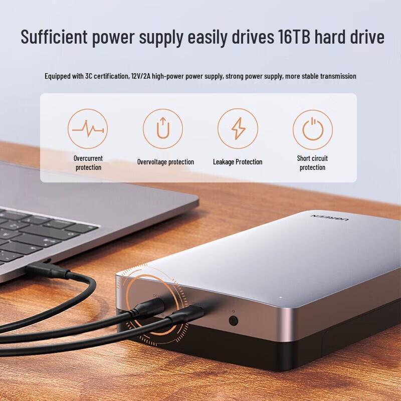Ugreen Корпус для внешнего жесткого диска USB-A на Type-C 2,5/3,5 дюйма
