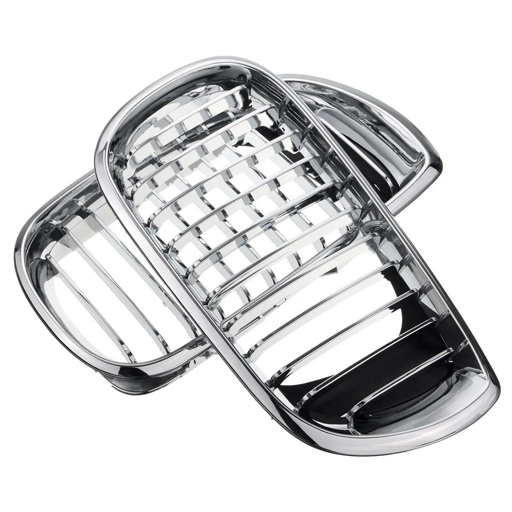 All Chrome Front Bumper Kidney Grill For BMW E46 4 Door Sedan 320i 325i 325Xi 330i Facelift 2002-2005 Front Hood Grille Grill
