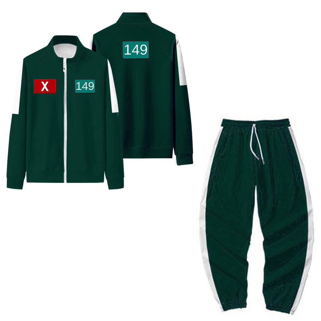 Children's Fashionable Printed Long Sleeved Zipper Loose Sweatshirts Jacket Casual Pants Set