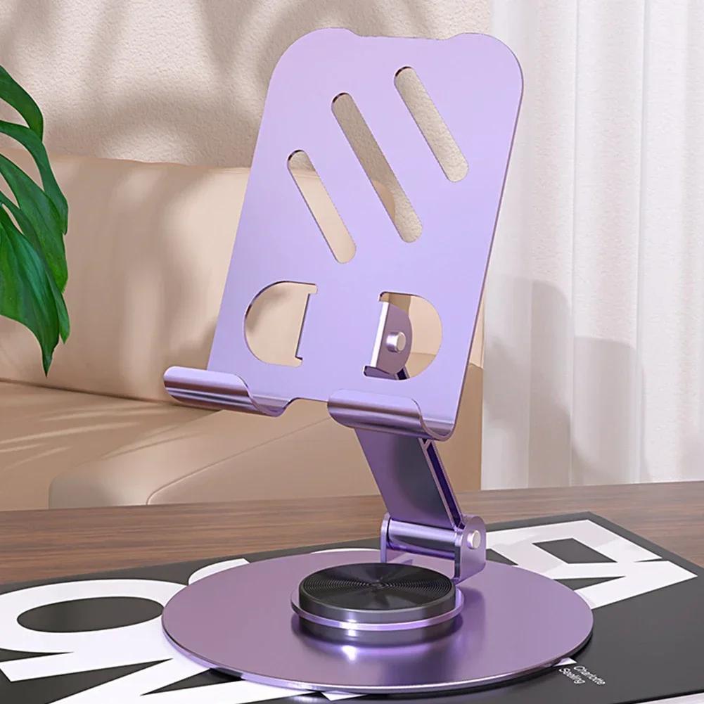 Алюминиевый держатель для мобильного телефона с вращением на 360 градусов, универсальный регулируемый кронштейн, складная конструкция с двойным валом, устойчивая подставка с защитой от падения