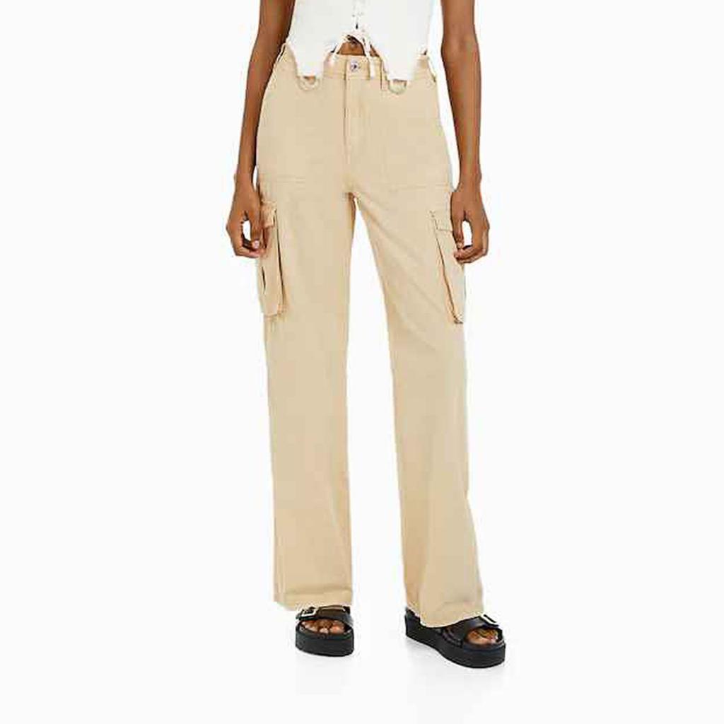 Women's Adjustable Straight Fit Cargo Pants Adjustable Baggy With Pockets Elastic Waist Casual Cargo Pants Relaxed Fit Pull On Work Pant