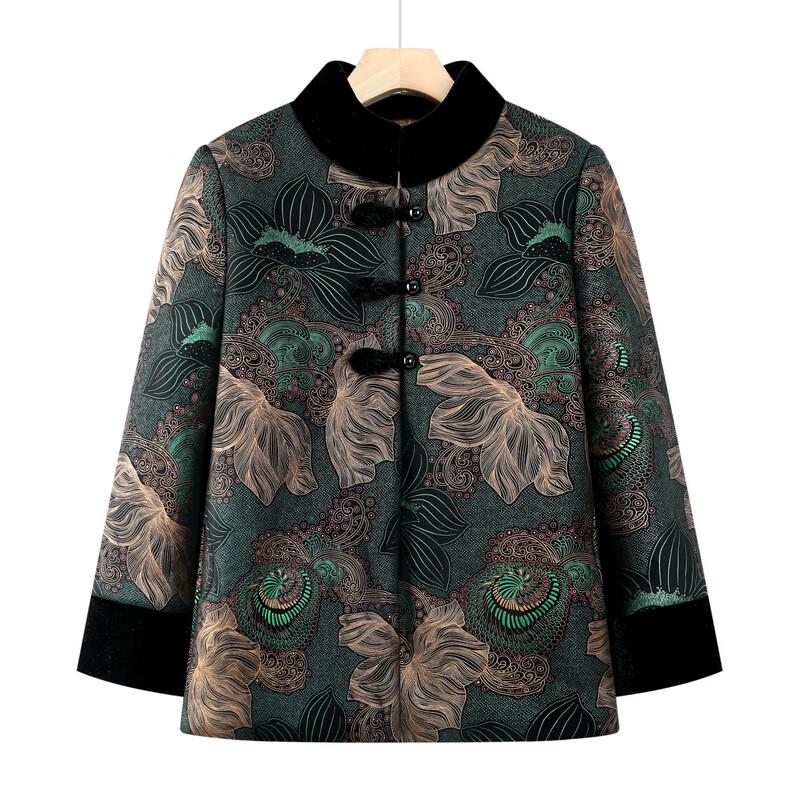 Hengyuanxiang Women's Fleece-Lined Winter Padded Jacket for Elderly