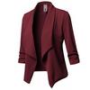 Fashion Women's Clothing Slim Fit Long Sleeve Pleated Solid Color Versatile Small Suit Coat Large