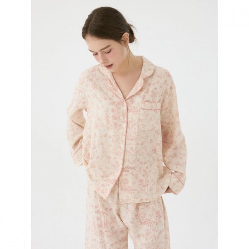 Lunaluz Women S Cotton Long Sleeve Collar Neck Two Piece pajamaS 2c