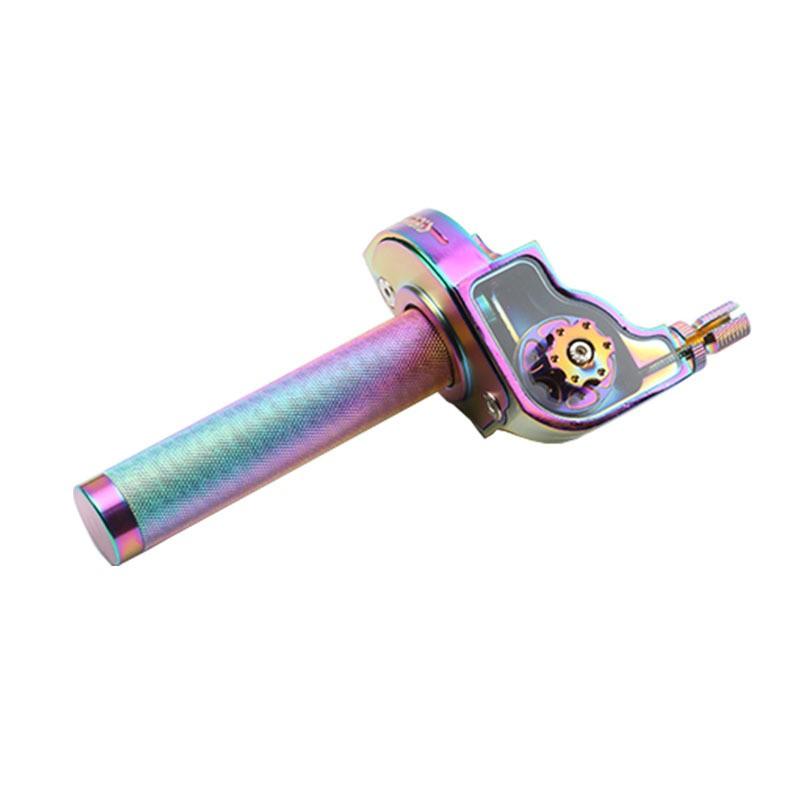 Universal 22mm Motorcycle Throttle Grip Off-Road Dirt Bikes Adjustable Twist With Visual Fuel Indicator 7 Colors