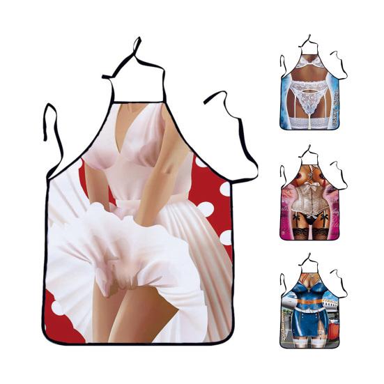 Cute Apron Sturdy Ornamental Convenient Kitchen Apron Sleeveless Unisex Baking Sexy Pattern Apron Apron Kitchen Accessories CDN