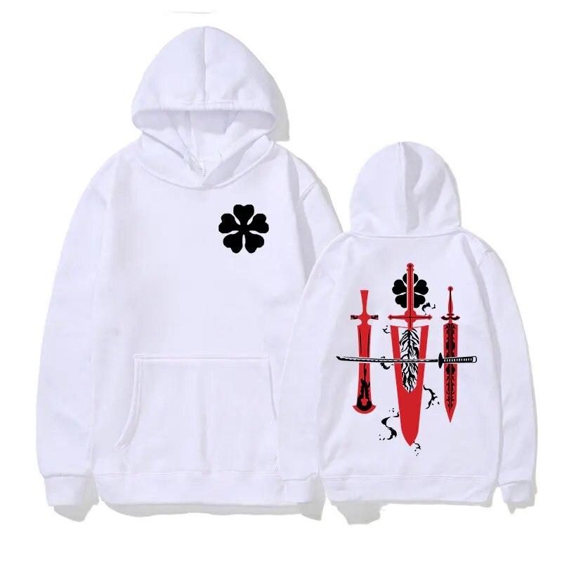 Пуловер с капюшоном в стиле аниме «Черный клевер Asta», винтажные толстовки Харадзюку унисекс, модные толстовки унисекс, большие толстовки Y2K, свободная уличная одежда