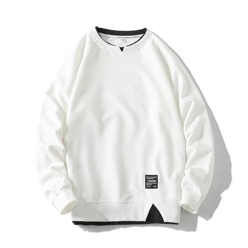 Мужской свитшот с круглым вырезом и многослойным эффектом: Трендовый, Универсальный Топ с Длинным Рукавом для Весны и Осени