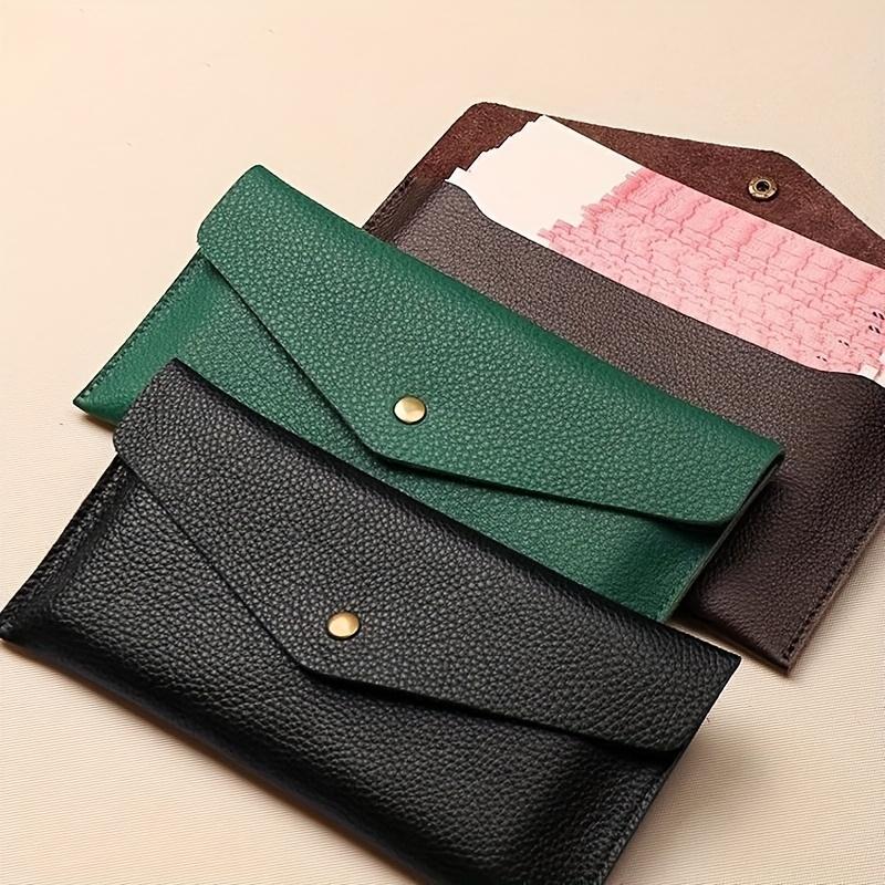 Ladies' Handbag, Solid Color Button-closing Wallet, Envelope-style Solid Color Wild Fashion Men's Wallet with Casual Style