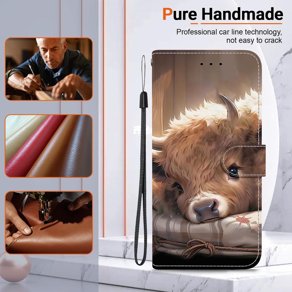 Чехол-книжка из искусственной кожи ручной работы для Samsung Galaxy A13 5G (SM-A136U/A136W/A136B)- Противоскользящий ударопрочный чехол с ремешком на запястье и дизайнами в виде сердец/роз и кошек