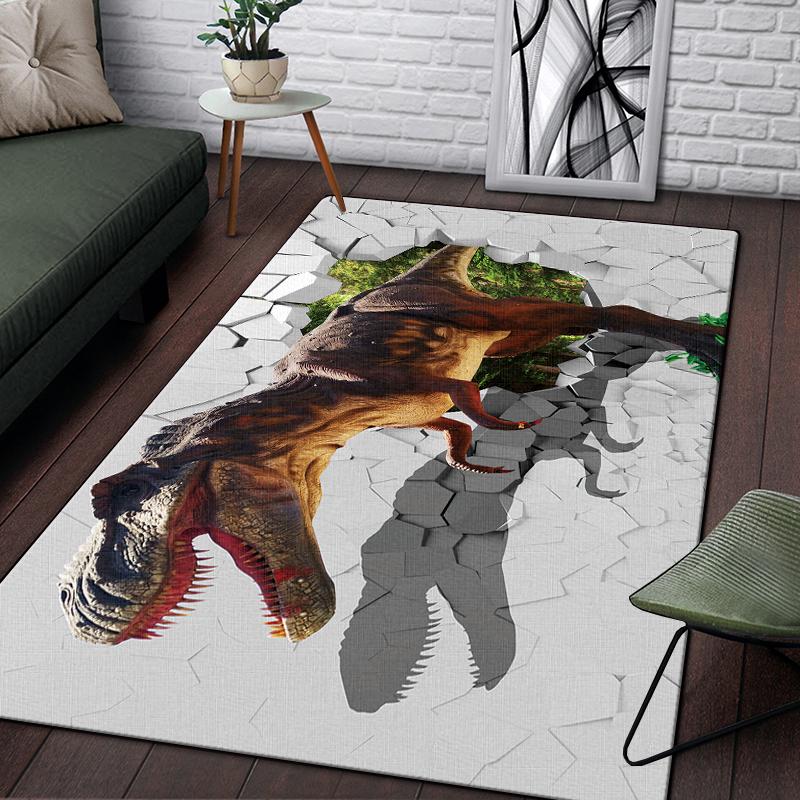 3D динозавр Юрского периода Дракон узор декоративный квадратный ковер современный дом гостиная пол матовый ковер для спальни художественный коврик для плаката