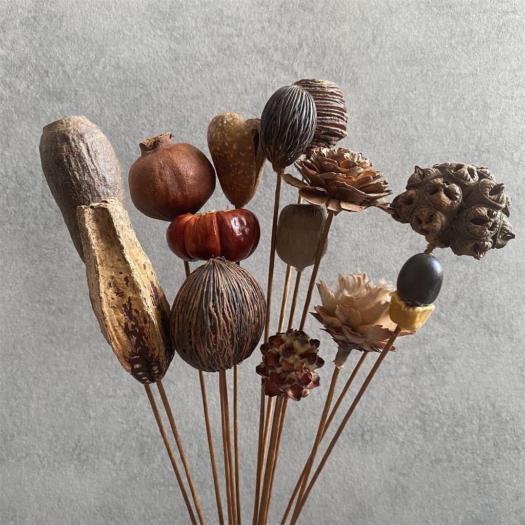 Zen Bouquet: Preserved Natural Cotton and Wheat Ear Flower Arrangement for Living Room Decor