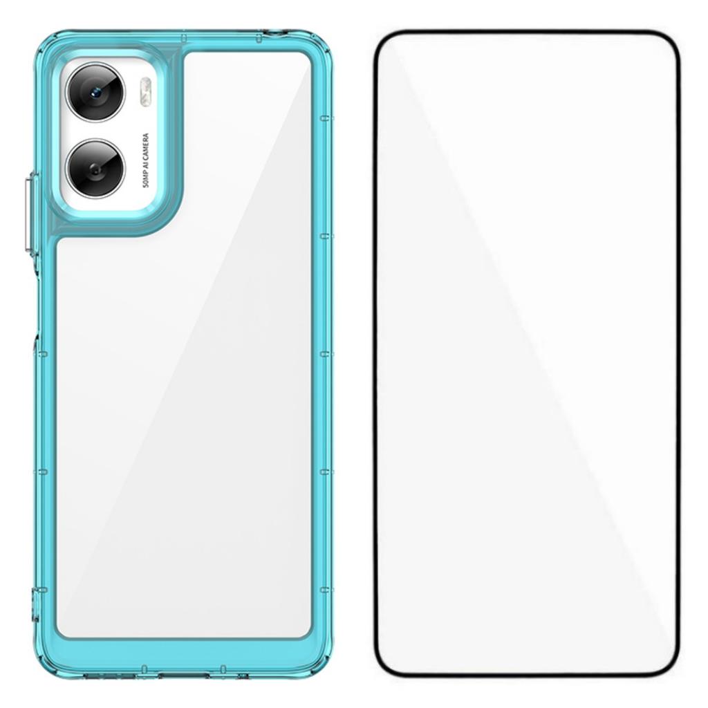 Чехол для телефона Motorola Moto G06 Power 4G / Motorola Moto G06 4G WANLONFENG Серия XC, ТПУ-акриловая крышка с закаленным стеклом (Большое отверстие для линзы)
