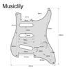 Musiclily Pro 8-Hole ST50's (57) SSS Stratocaster Pickguard for American ST Strat Electric Guitars, 4-Piece White Pearl