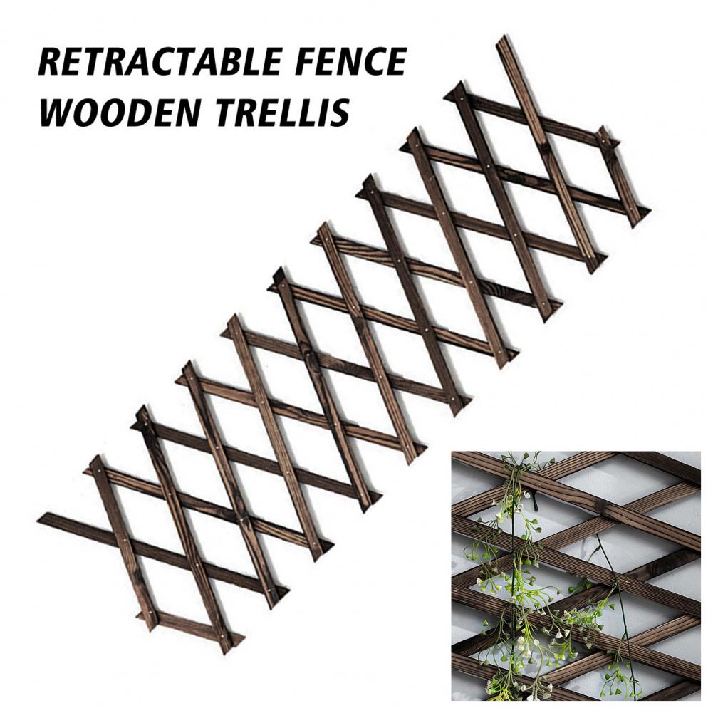 Expanding Wooden Garden Wall Fence Panel Plant Climb Trellis Support Decorative Garden Fence for Home Yard Garden Decoration