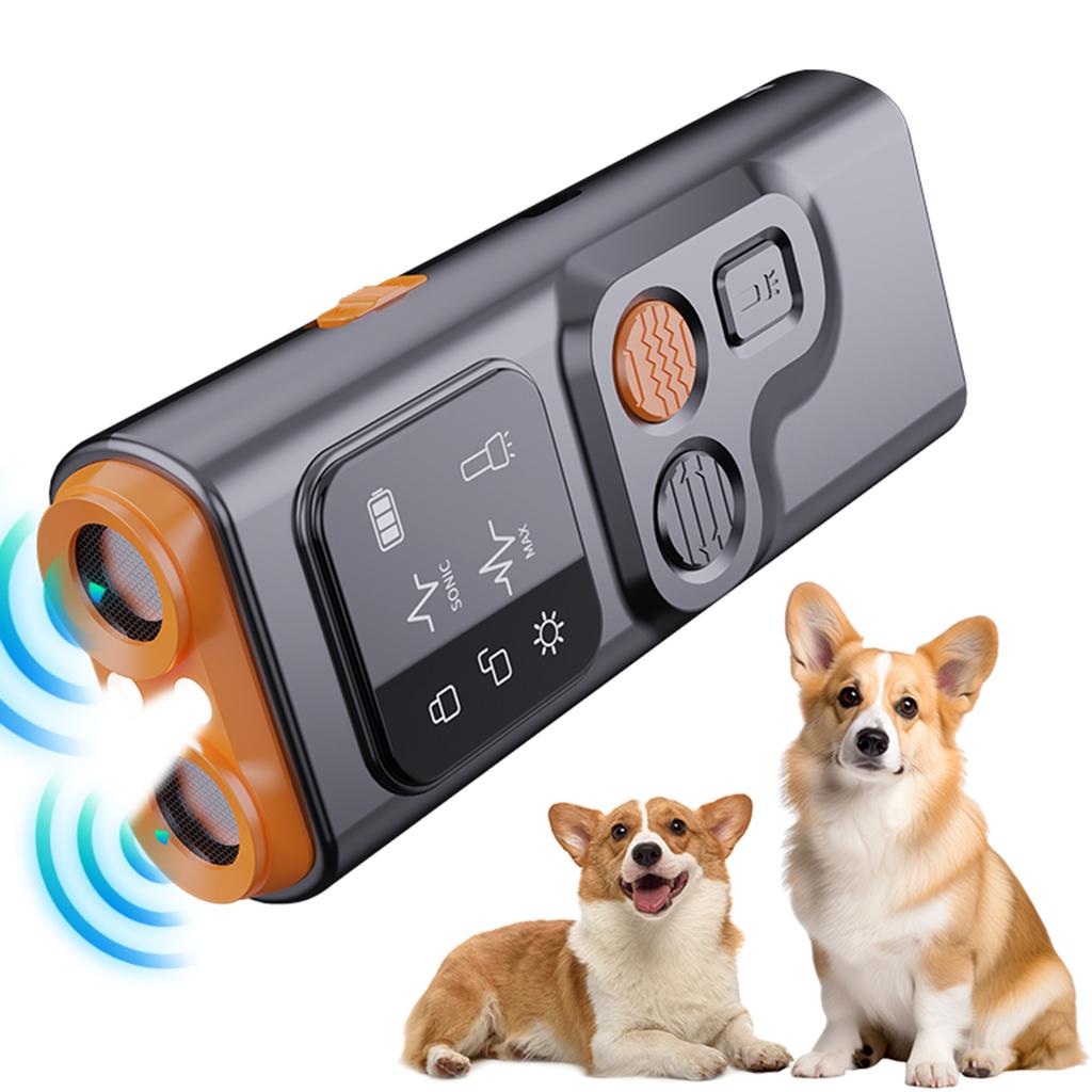 Dog Barking Control Devices - Anti-Bark Deterrent with LED Flashlight Rechargeable Portable Dog Barking Silencers for Indoors Outdoors