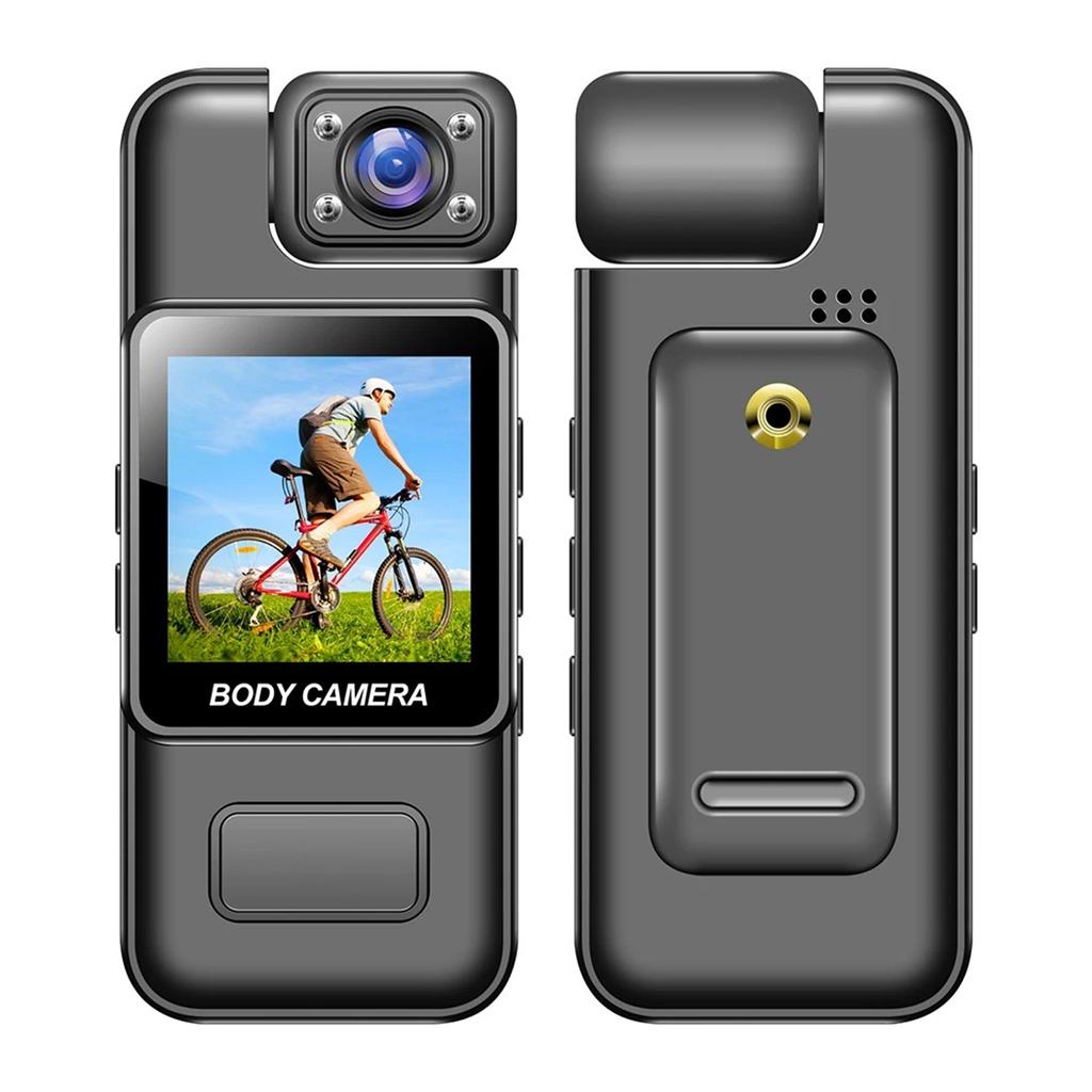 1080P Wearable Camera with O and Video Recording Clip-on Camera Camcorder 180 Degrees  Rotatable Lens