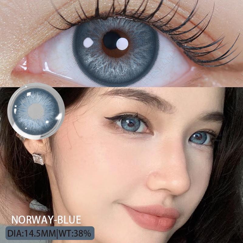 Eyeshare Natural Color Lens Eyes 2pcs Color Contact Lenses For Eye Blue Beauty Contact Lenses Eye Yearly Cosmetic Color Lens