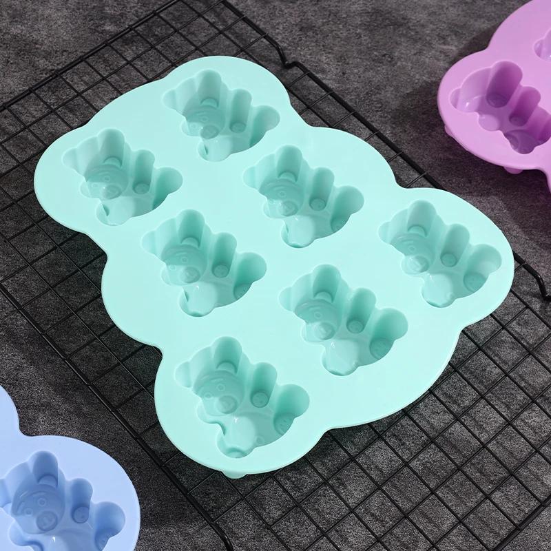 3D Милая форма для торта «Медведь» DIY Инструменты для украшения торта на день рождения Силиконовая форма для печенья в виде животных для приготовления конфет и шоколада
