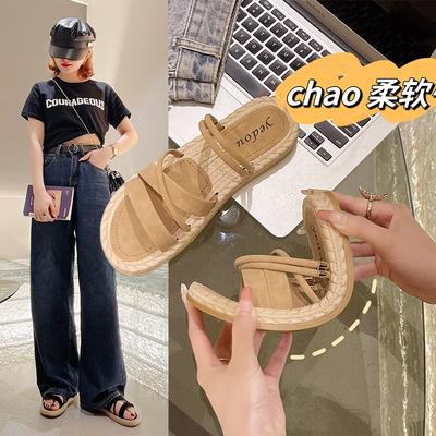 Мода Большой Размер Пляжная Обувь Тапочки Плоские Слиперы Женские Шлепанцы Мода Леди Сабо 2025 Мягкие Роскошные Девушка Римские Сандалии Тапочки Повседневные B