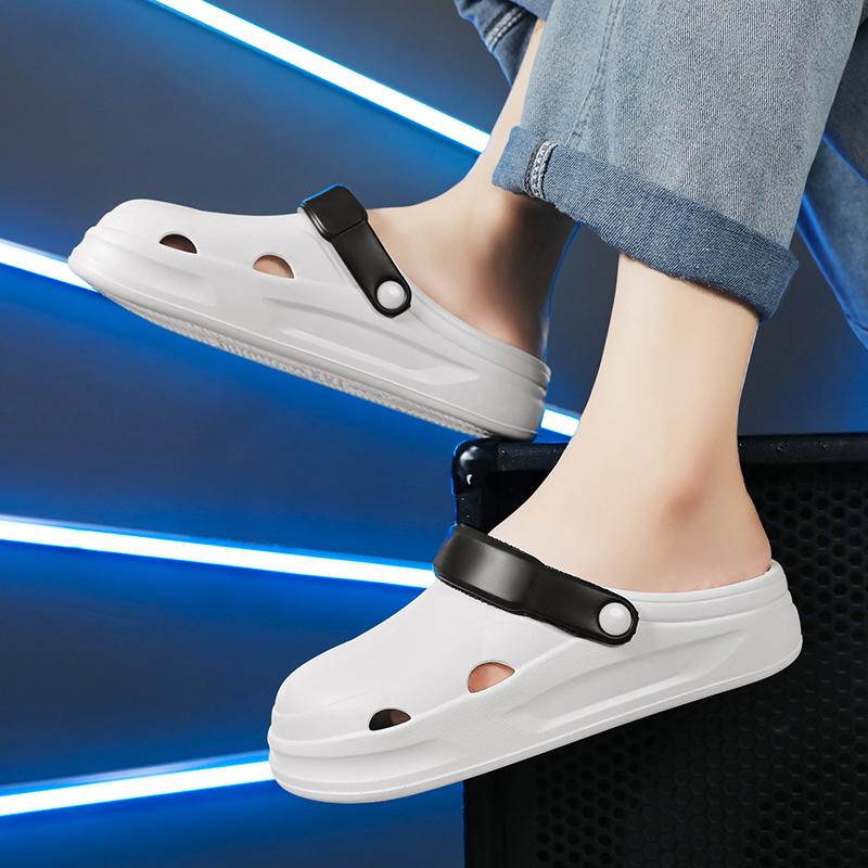 Модные летние сандалии, водонепроницаемые шлепанцы, мужская обувь, уличные шлепанцы, мягкая подошва, садовая обувь, клоги, ЭВА, пляжные сандалии, домашние тапочки