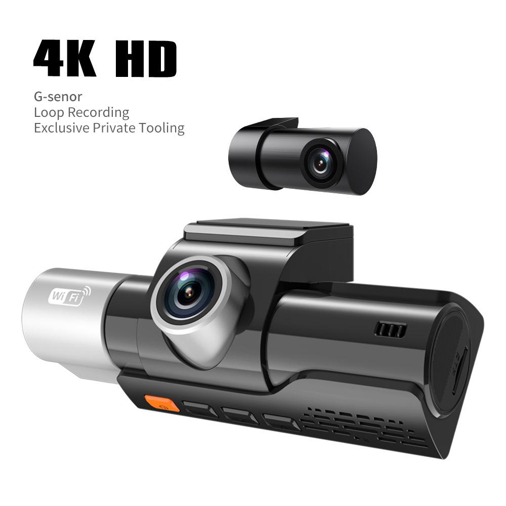 2/3-канальная автомобильная видеокамера, UHD 4K камера высокого разрешения с GPS и WiFi, автомобильный видеорегистратор