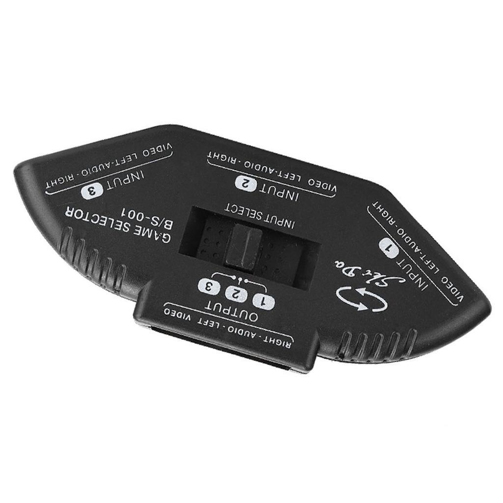 3 In 1 Out Video Splitt Black Selector with AV Cable for DVD VCD VCR