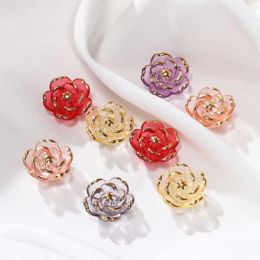 10 шт. акриловые цветочные бусины, украшение, универсальный кулон, прочное отверстие, шарм для изготовления ювелирных изделий