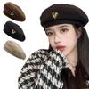 Берет с сердцем и любовью Однотонная восьмиугольная кепка Винтажная шляпа художника Осень