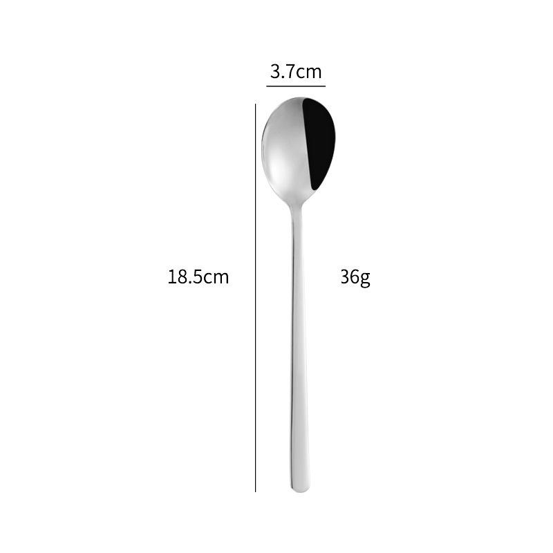 Korean Style Long Handle 304 Stainless Steel Ladle and Soup Spoon Set