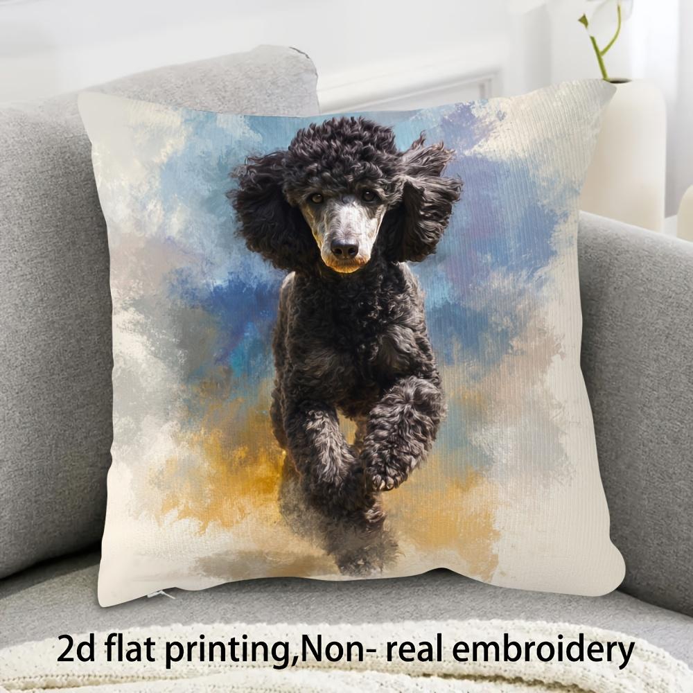 1-Pack Poodle Dog Reversible Universal Pillowcase, Multiple Sizes Available, Pet Style, Suitable for Sofa, Bedroom, Car, and Office Decor. Pillow Inse
