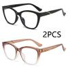 2Pcs Women'S Optical Glasses Frame Blue Light Glasses Women'S Fashion Glasses Brand Designer