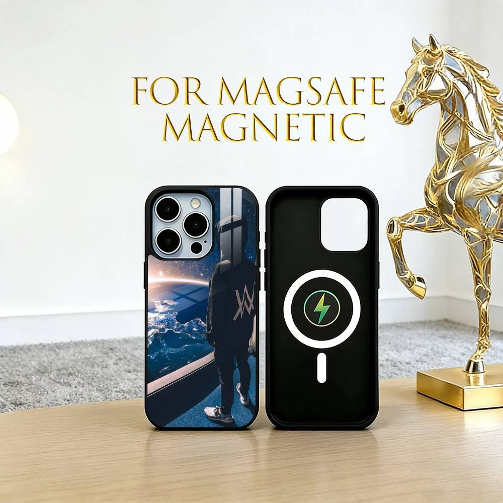 Чехол для телефона Alan Walker Для iPhone17,16,15,14,13,12,11 Plus,Pro Магнитный Для Magsafe Беспроводная Зарядка