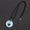 Retro Jewelry Round Shape Devil'S Eye Necklace Lucky Blue Eye Glass Pendant Necklace Accessories Simplicity Wax Thread Necklace Gift For Girls