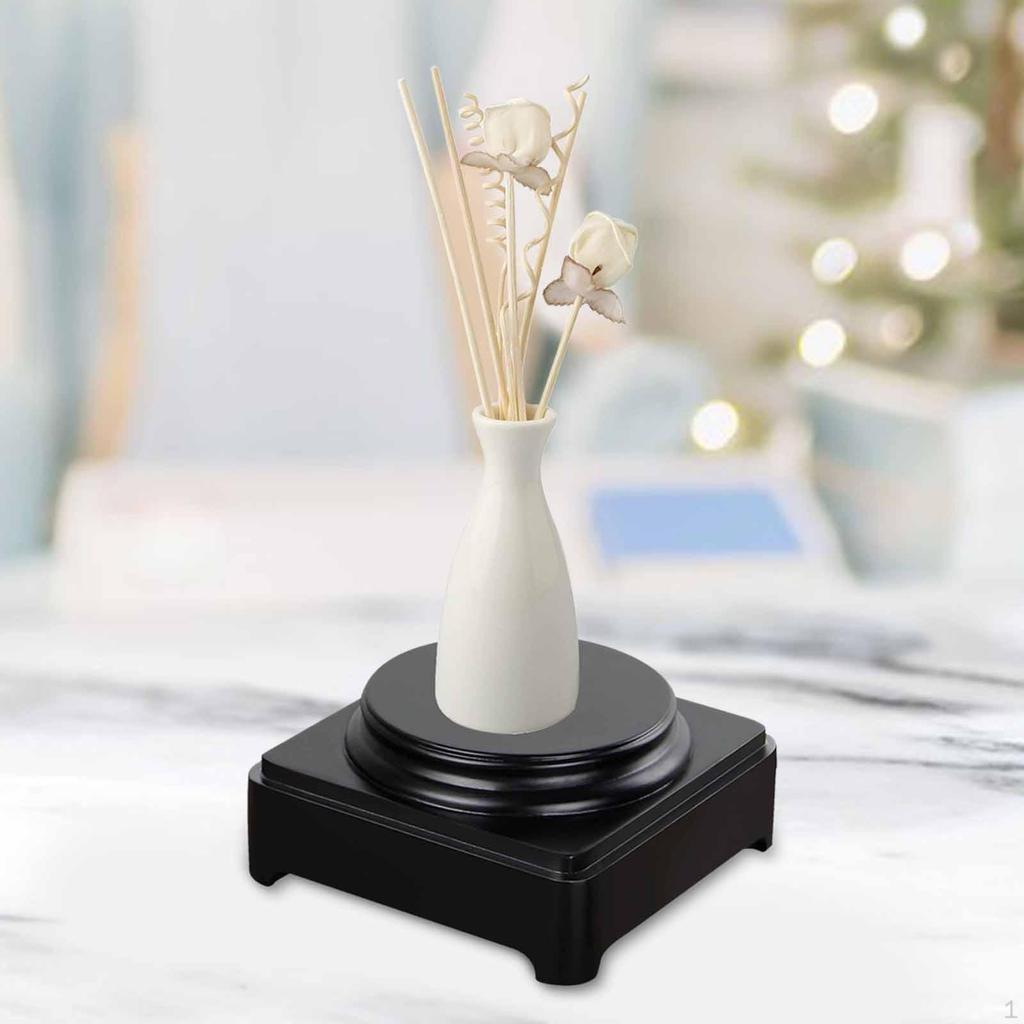 Art Exhibition Base Wooden Round Solid Vase Stand Decorative Display Wood for