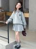 Girls' Academy Style Sweatshirt and Skirt Set - Autumn 2025 Fashionable Pleated JK Trend for Big and Middle Child Girls