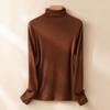Рубашка с блузкой и воротником-стойкой, женская осенне-зимняя блузка с длинными рукавами, узкие однотонные топы с высоким воротом