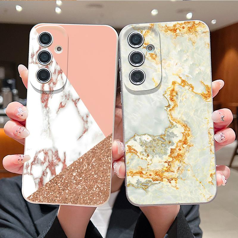 Склейка Мраморный Рисунок Чехол Для Samsung A18 A57 A37 A17 A56 A36 A26 A16 A55 A35 A25 A15 A54 S21 FE S22 S23 S24 Plus S25 S26 Ultra Силиконовый Чехол