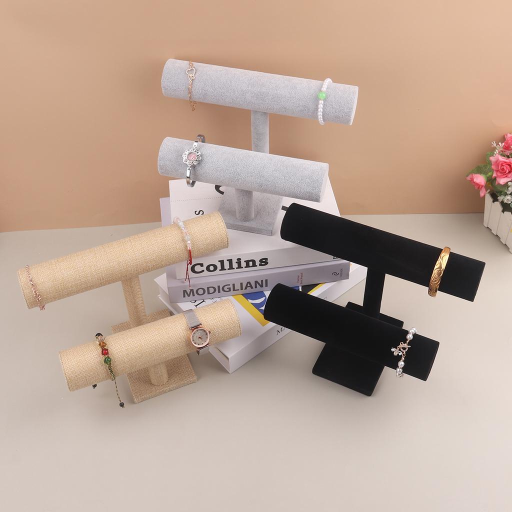 1шт бархатный дисплей для хранения ювелирных изделий, браслетов, цепочка, часы, Т-образная стойка, органайзер, жесткий держатель, дисплей для ювелирных изделий, дисплей для браслетов